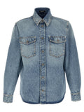 Versace Blue Cotton Blouse Versace