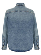 Versace Blue Cotton Blouse Versace