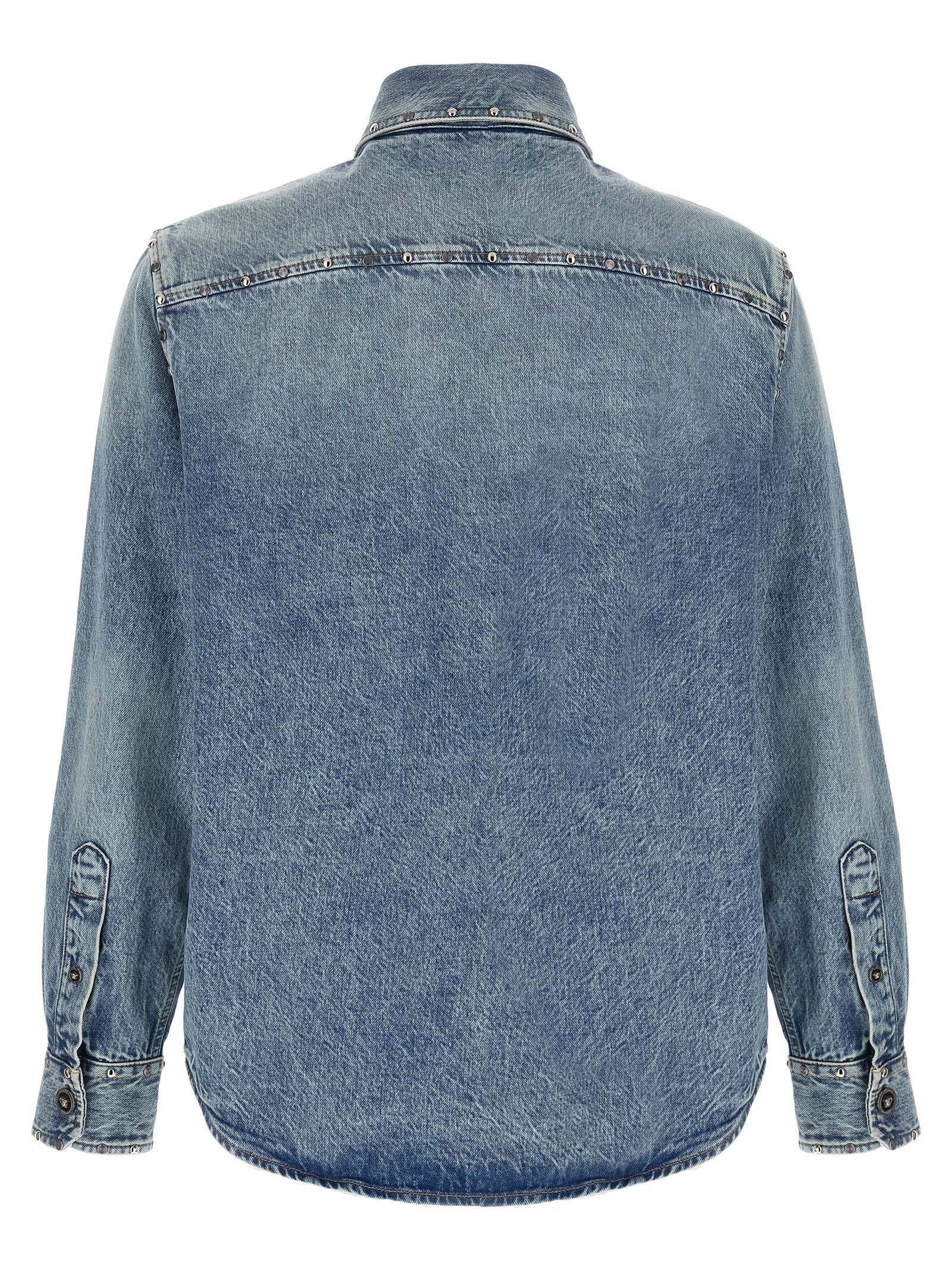 Versace Blue Cotton Blouse Versace