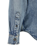Versace Blue Cotton Blouse Versace