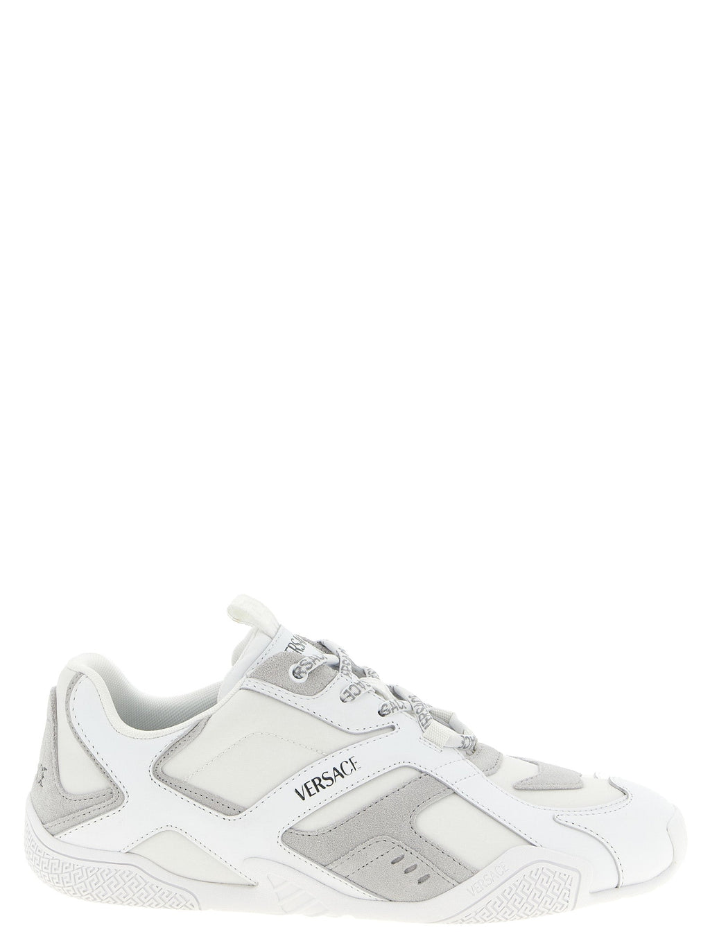 Versace White Calfskin Athletic Sneakers Versace
