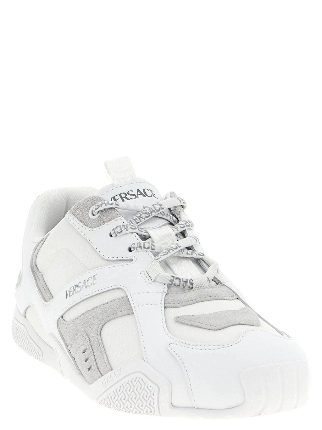 Versace White Calfskin Athletic Sneakers Versace