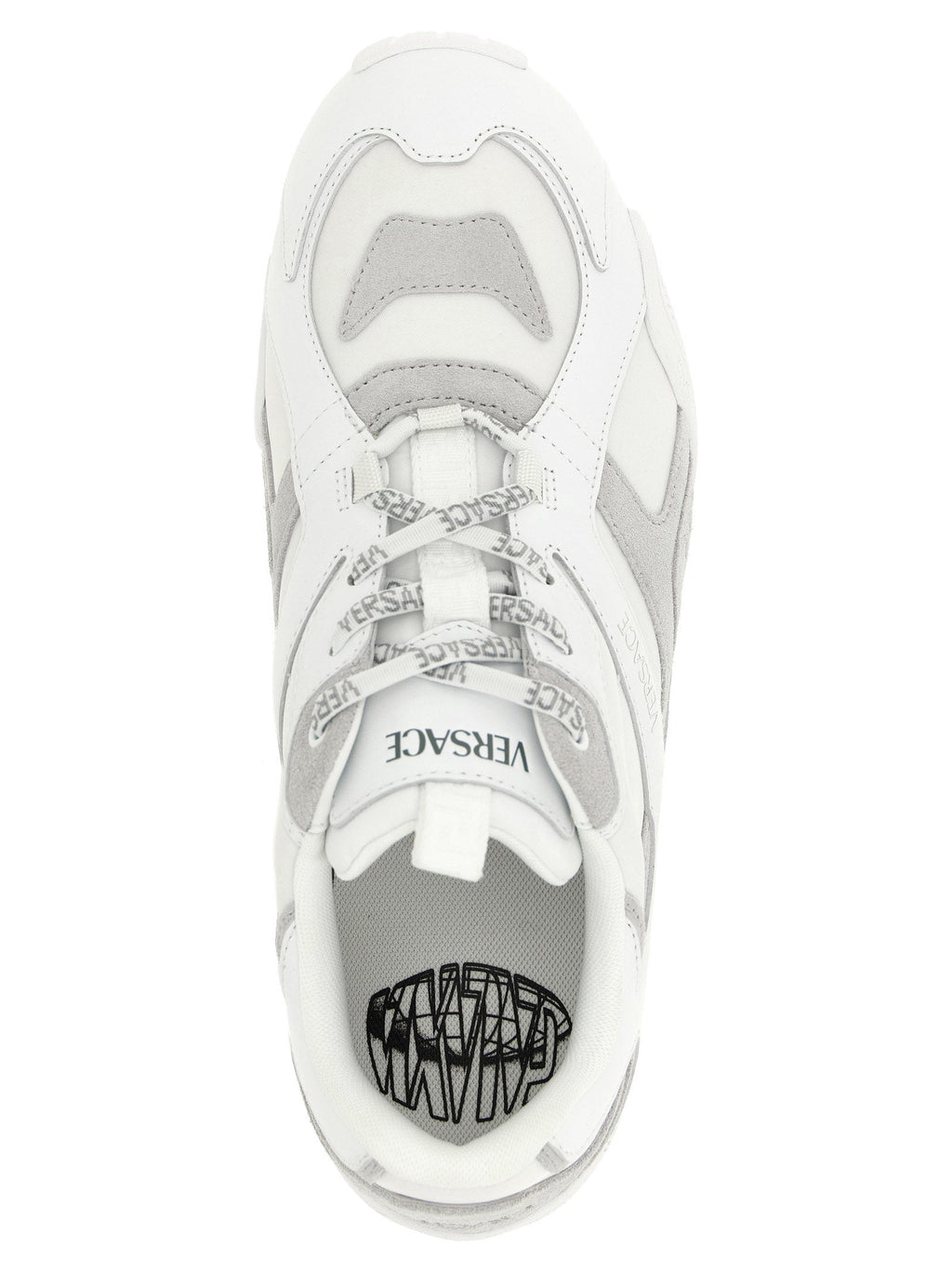 Versace White Calfskin Athletic Sneakers Versace