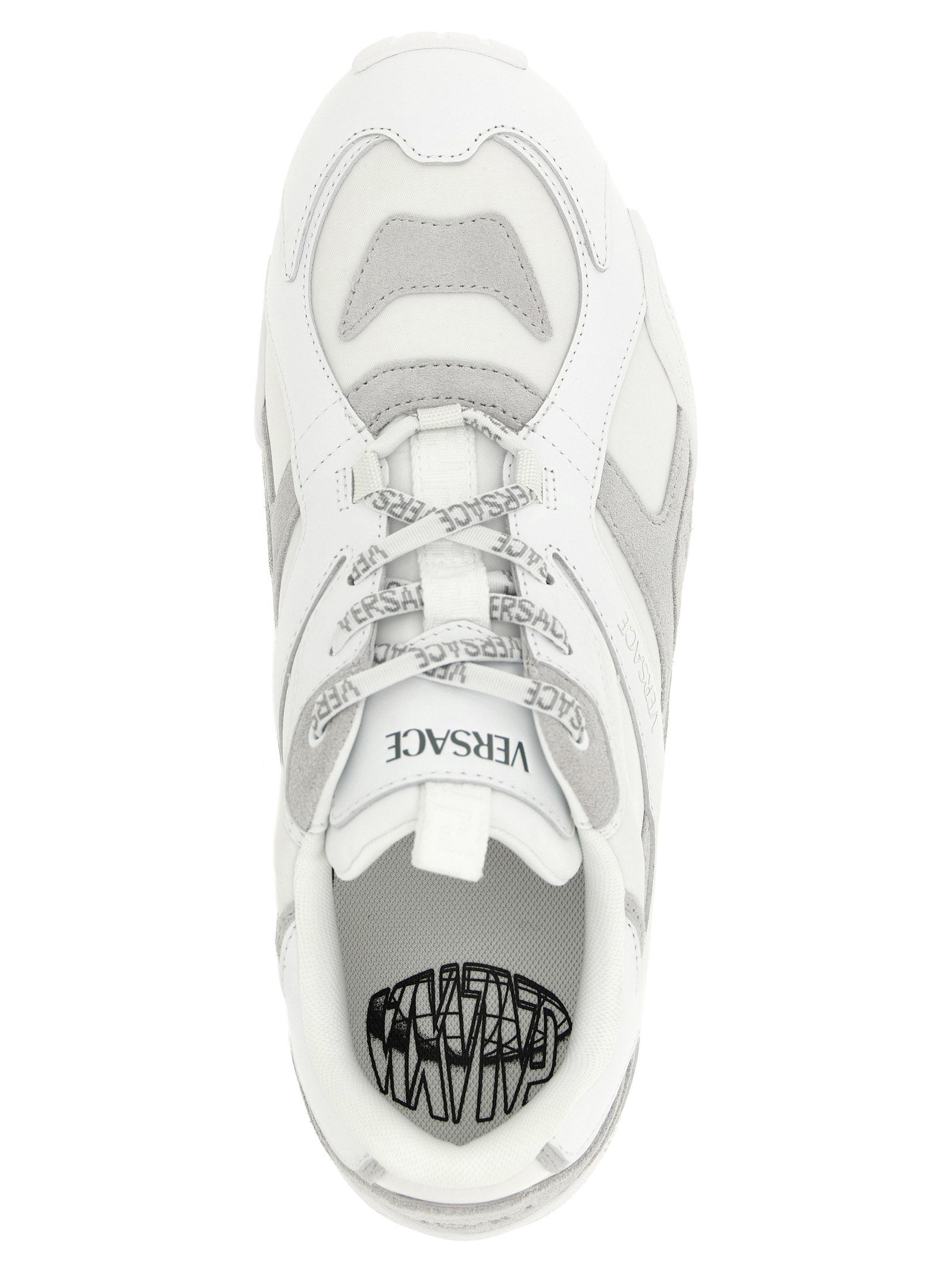 Versace White Calfskin Athletic Sneakers Versace