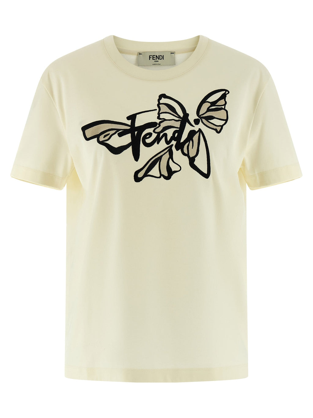 Fendi Beige Cotton T-Shirt Fendi