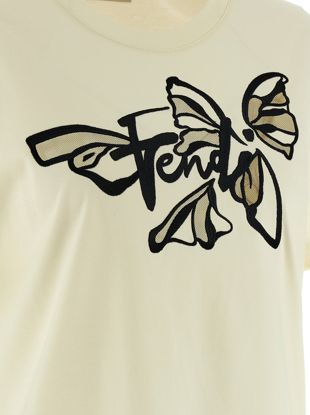 Fendi Beige Cotton T-Shirt Fendi