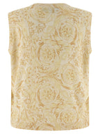 Versace Bicolor Silk Sleeveless Jacket Versace