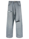Balenciaga Blue Cotton Relaxed Fit Jeans Balenciaga