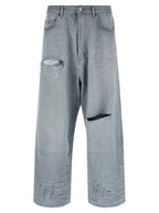 Balenciaga Blue Cotton Relaxed Fit Jeans Balenciaga