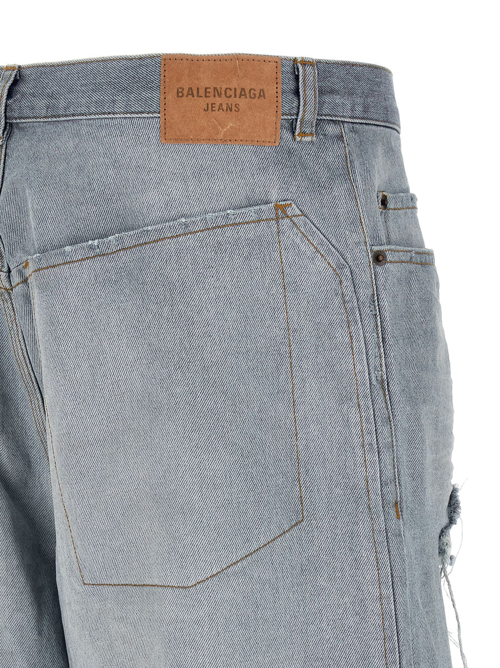 Balenciaga Blue Cotton Relaxed Fit Jeans Balenciaga