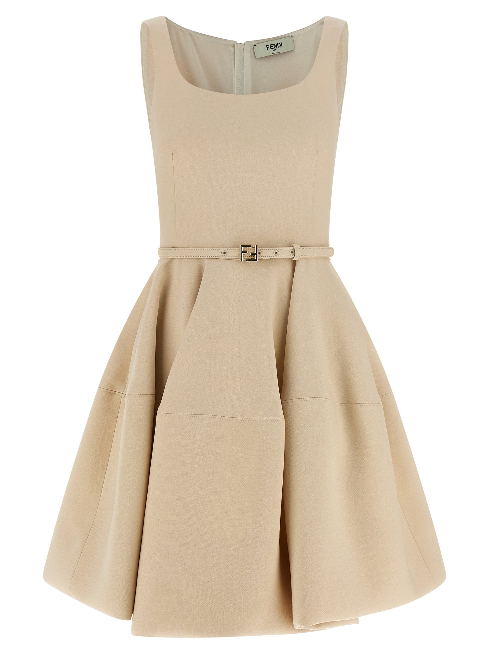 Fendi Multicolor Wool Short Dress Fendi