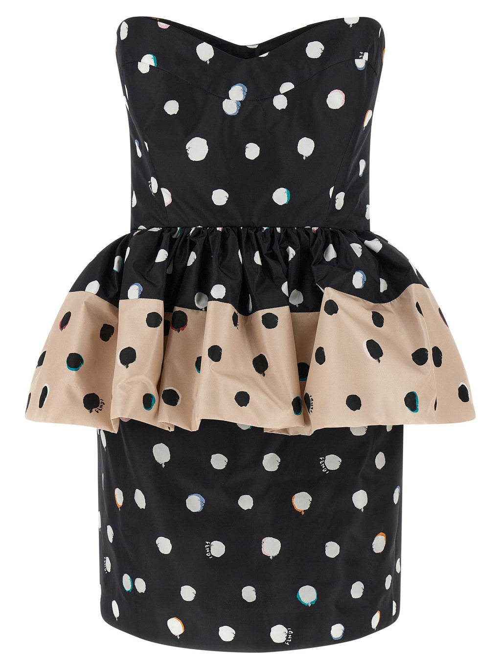 Fendi Black Silk Short Dress Fendi