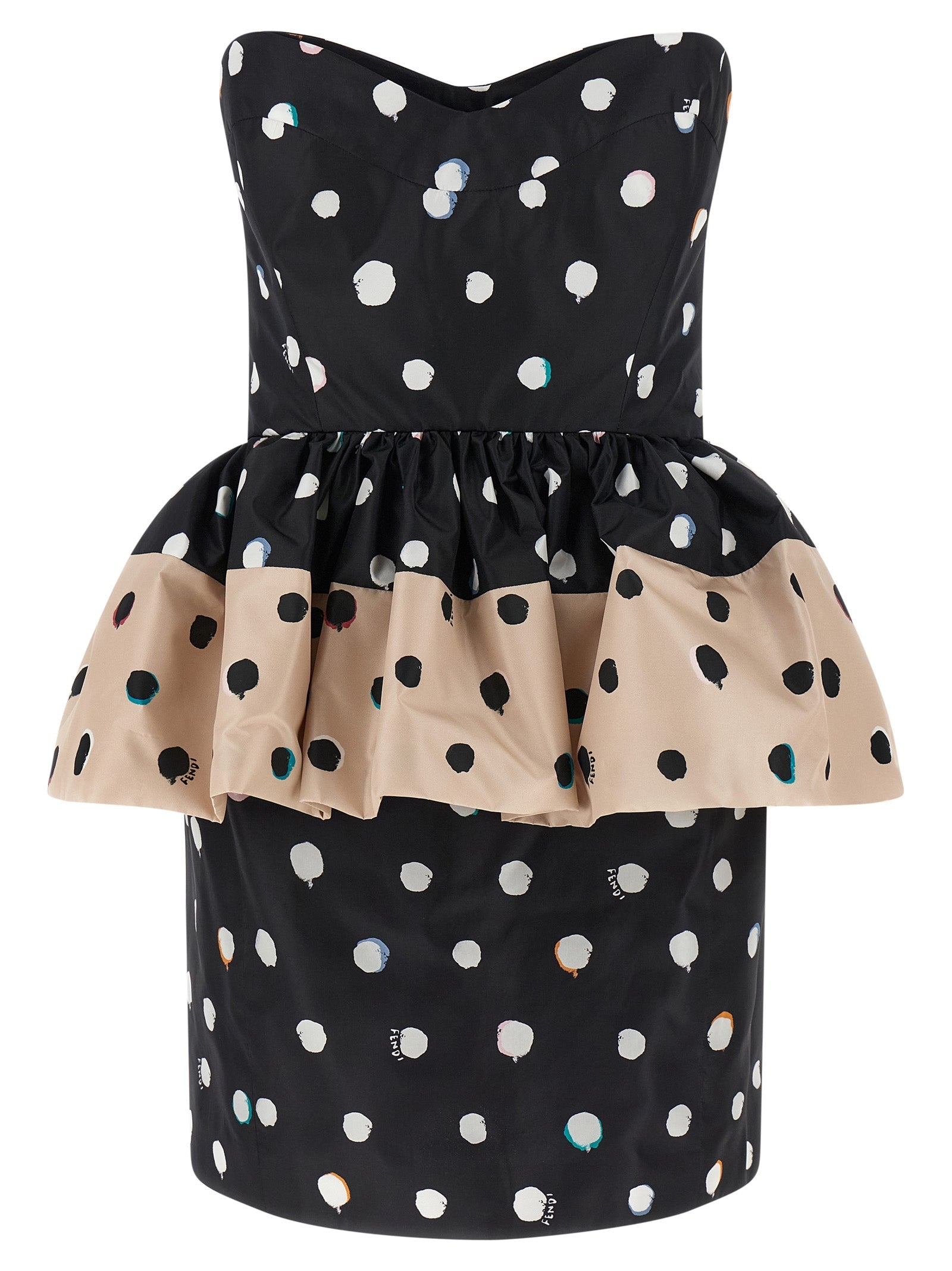 Fendi Black Silk Short Dress Fendi