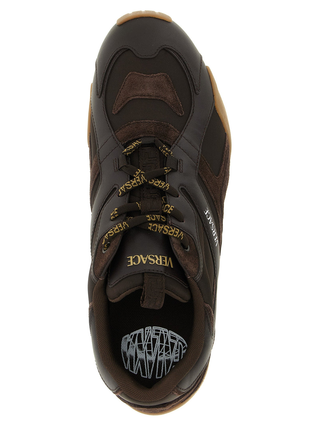 Versace Brown Calfskin Athletic Sneakers Versace