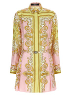 Versace Multicolor Silk Short Dress Versace
