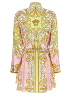 Versace Multicolor Silk Short Dress Versace