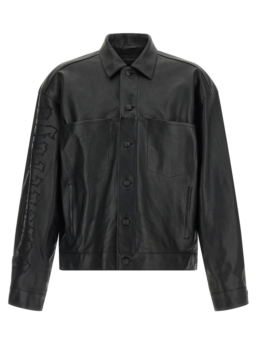 Balenciaga Black Buffalo Leather Leather Jacket Balenciaga