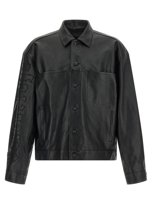 Balenciaga Black Buffalo Leather Leather Jacket Balenciaga