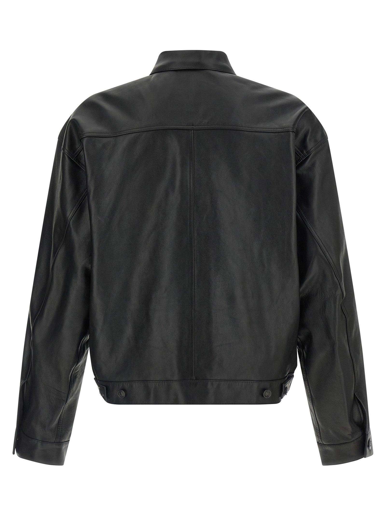 Balenciaga Black Buffalo Leather Leather Jacket Balenciaga