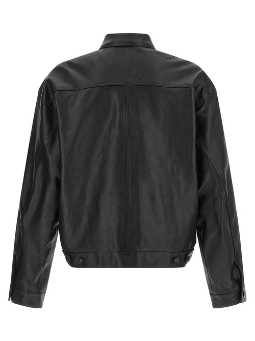 Balenciaga Black Buffalo Leather Leather Jacket Balenciaga