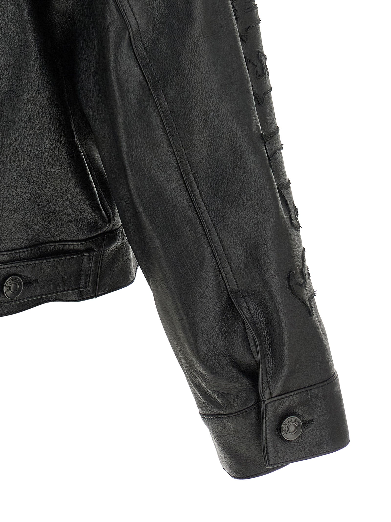 Balenciaga Black Buffalo Leather Leather Jacket Balenciaga