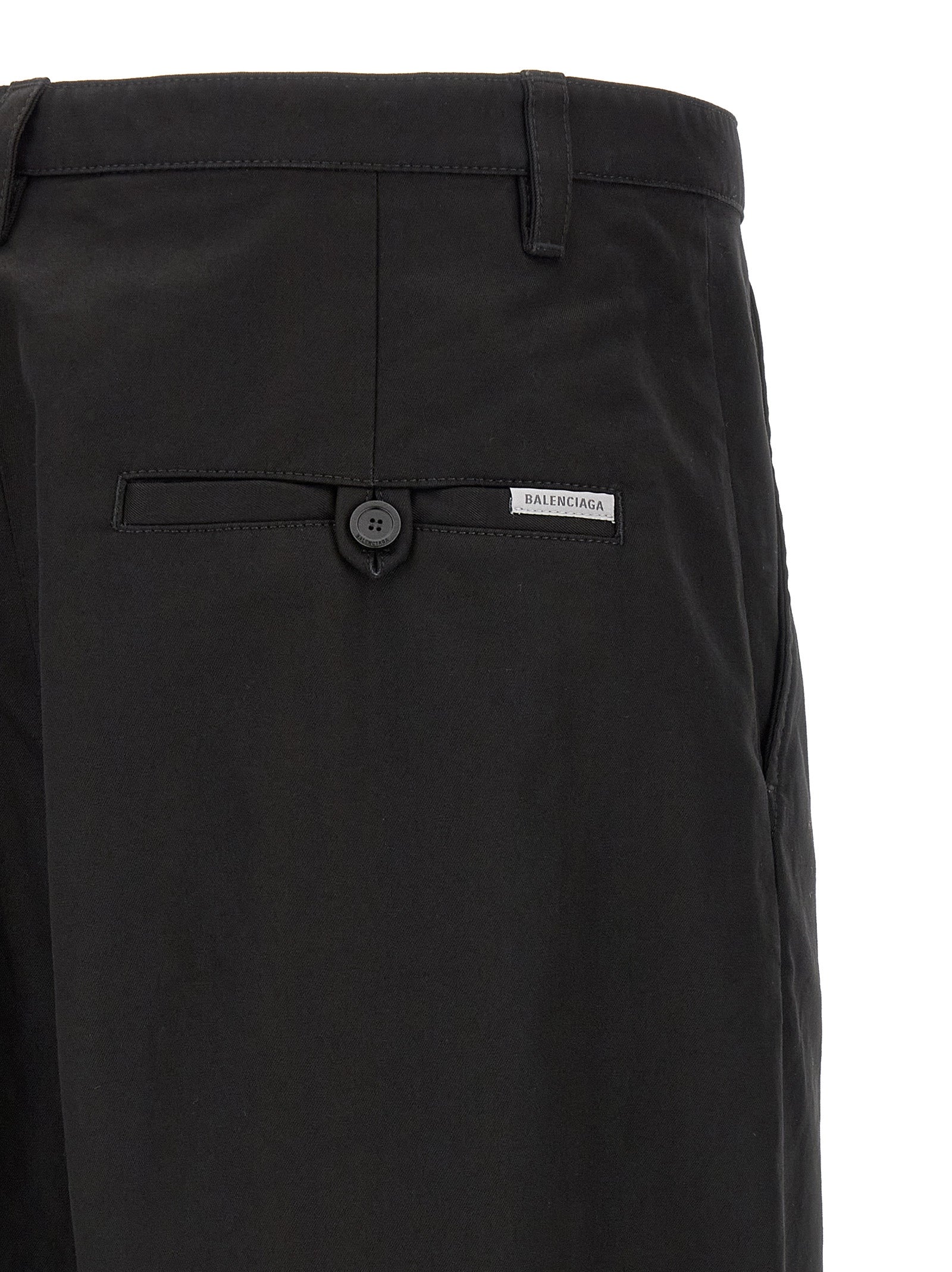 Balenciaga Black Cotton Chino Pants Balenciaga