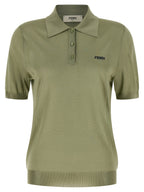 Fendi Bicolor Viscose Polo Shirt Fendi