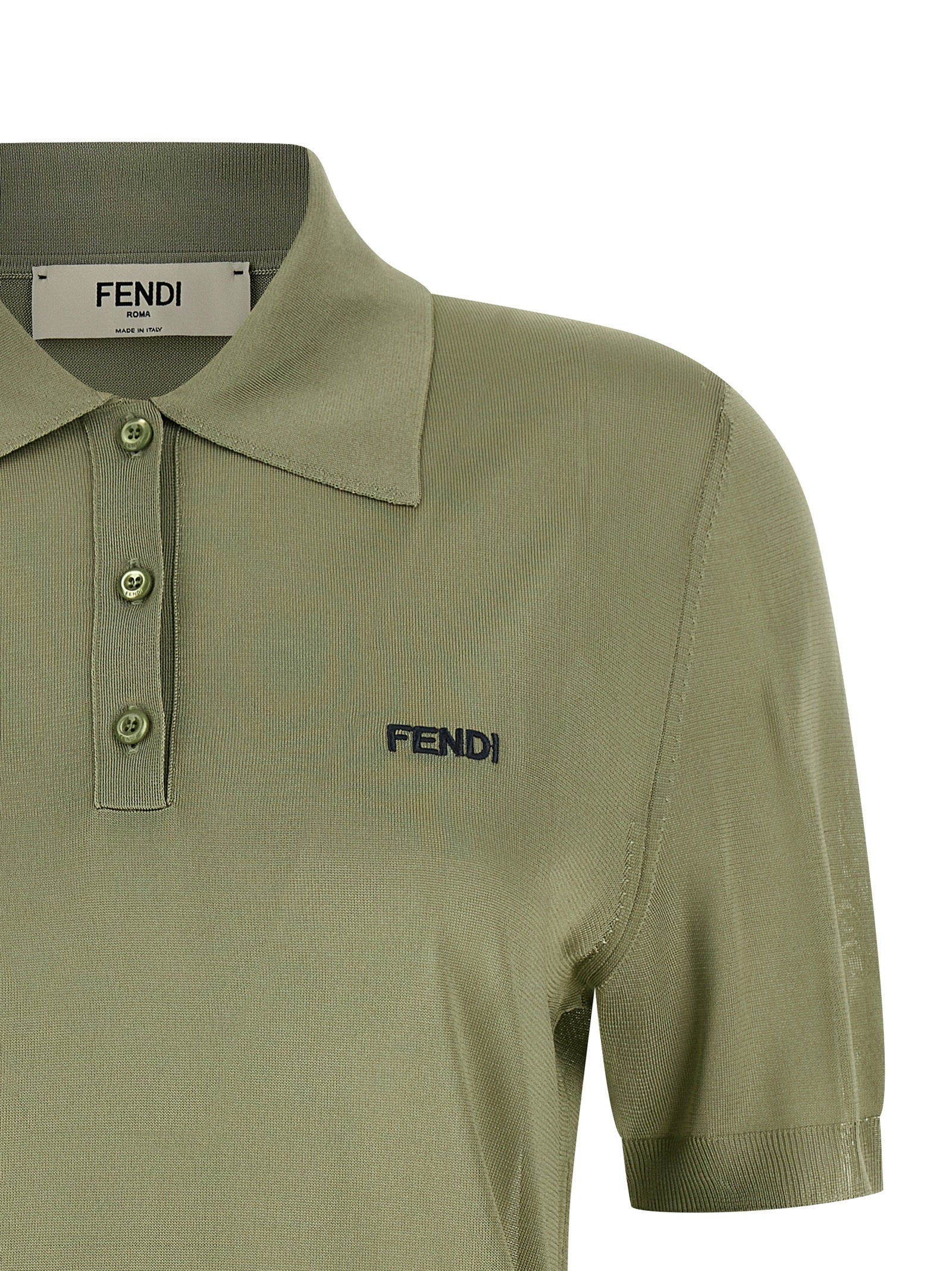 Fendi Bicolor Viscose Polo Shirt Fendi