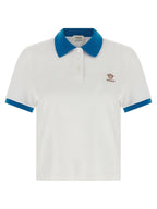 Versace Blue Cotton Polo Shirt Versace