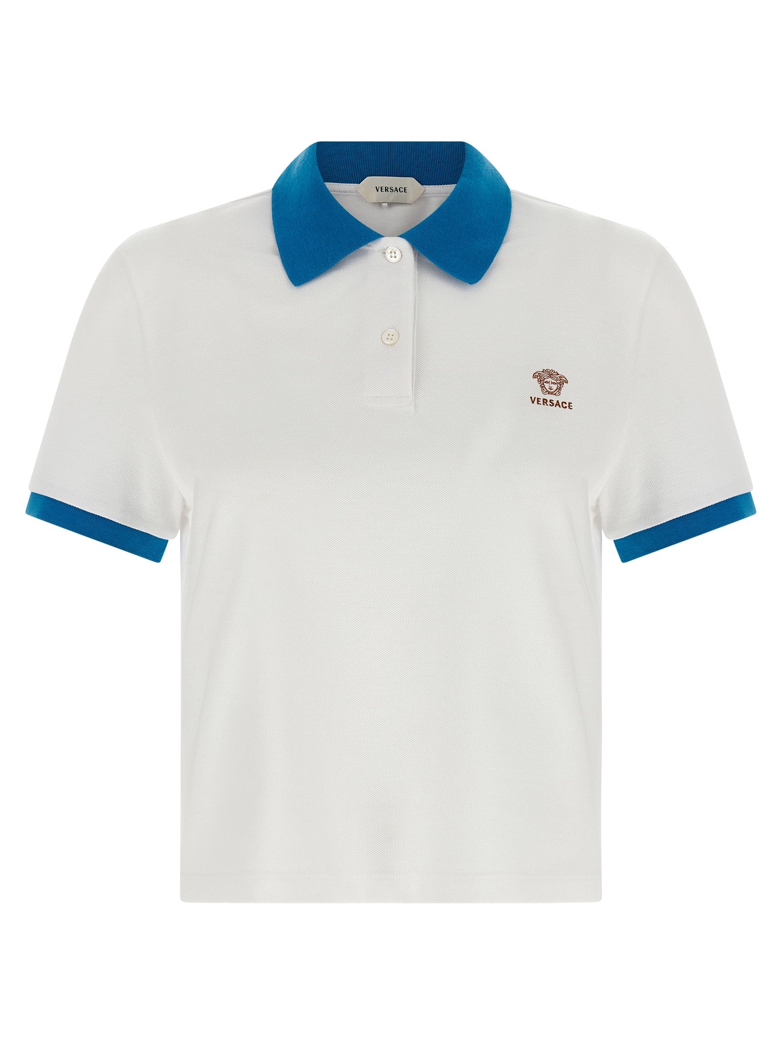 Versace Blue Cotton Polo Shirt Versace