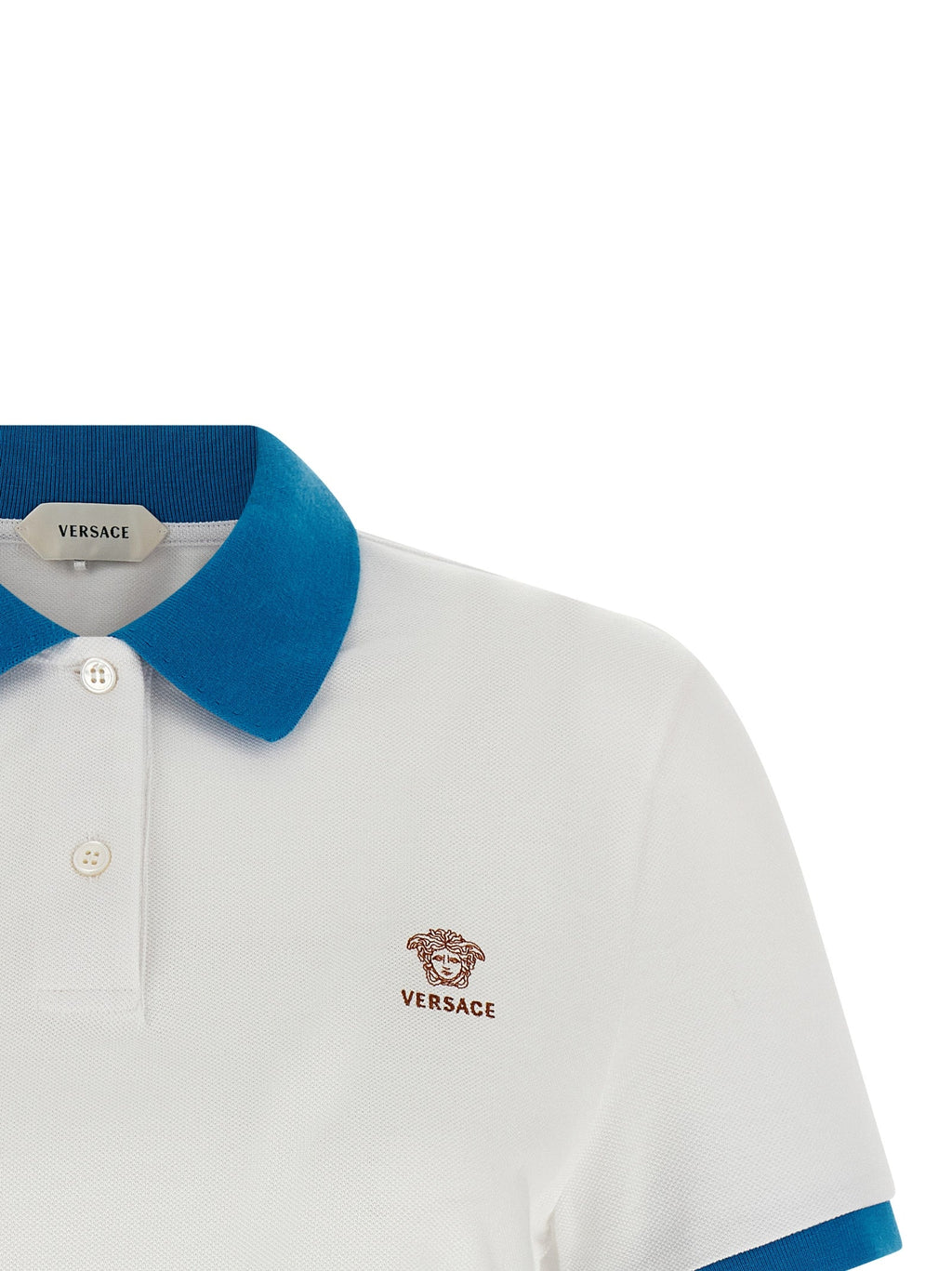 Versace Blue Cotton Polo Shirt Versace