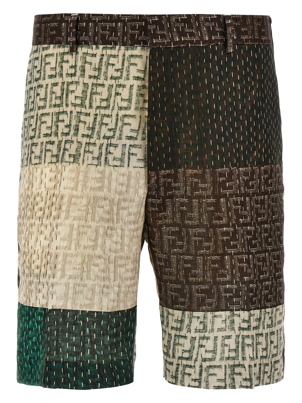 Fendi Multicolor Linen Bermuda Shorts Fendi