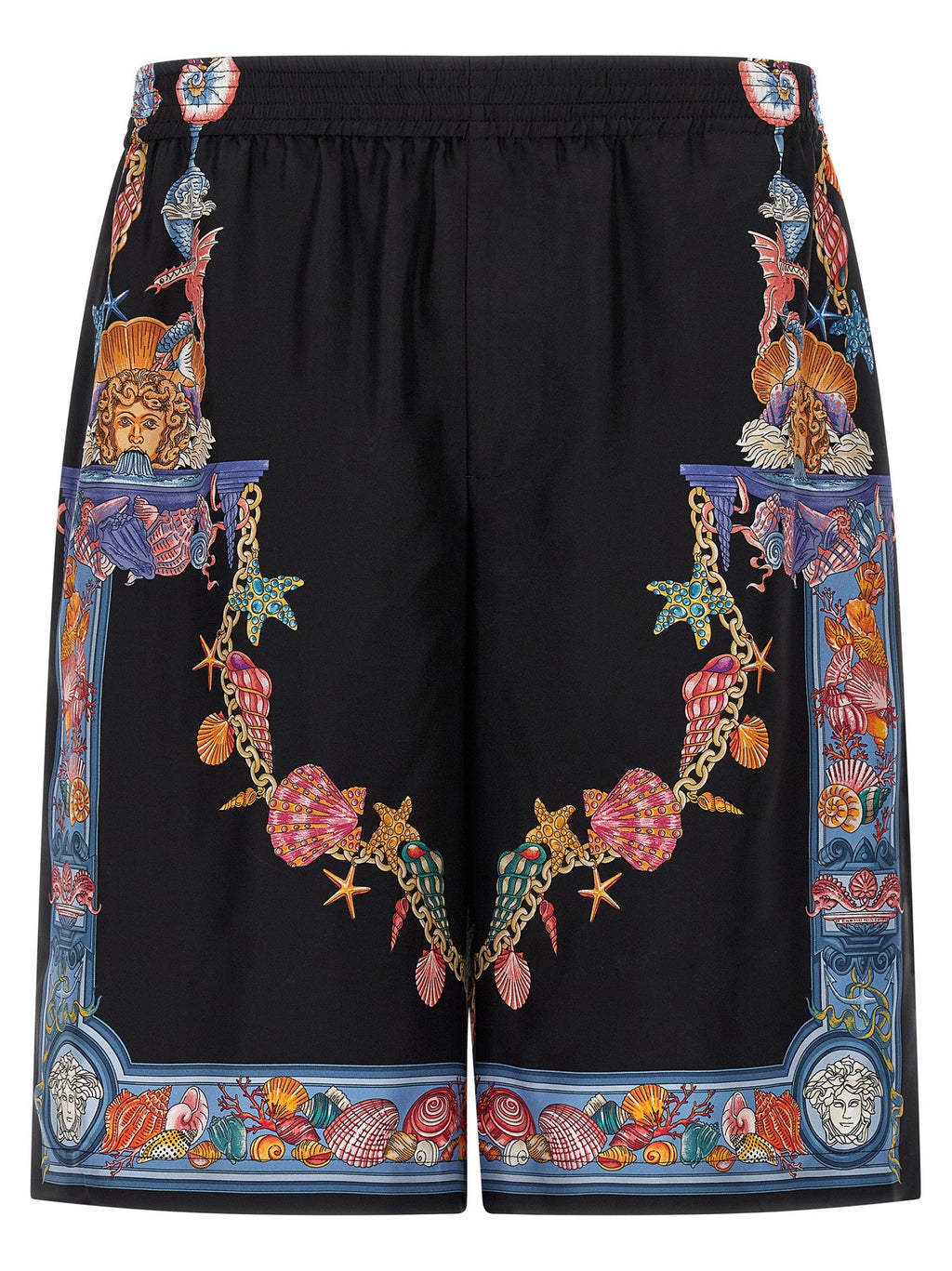 Versace Multicolor Silk Bermuda Shorts Versace