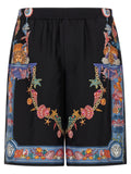 Versace Multicolor Silk Bermuda Shorts Versace