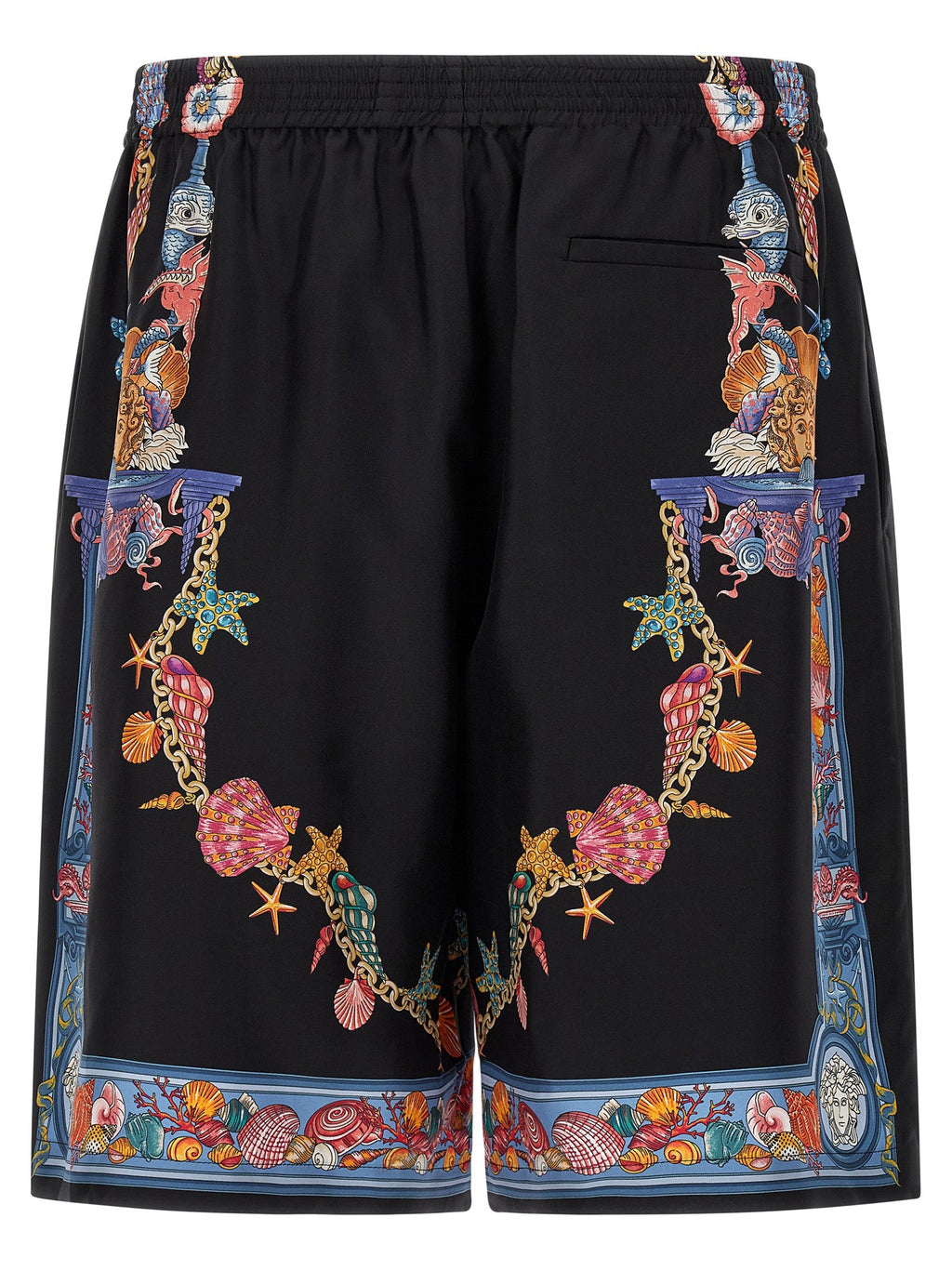 Versace Multicolor Silk Bermuda Shorts Versace