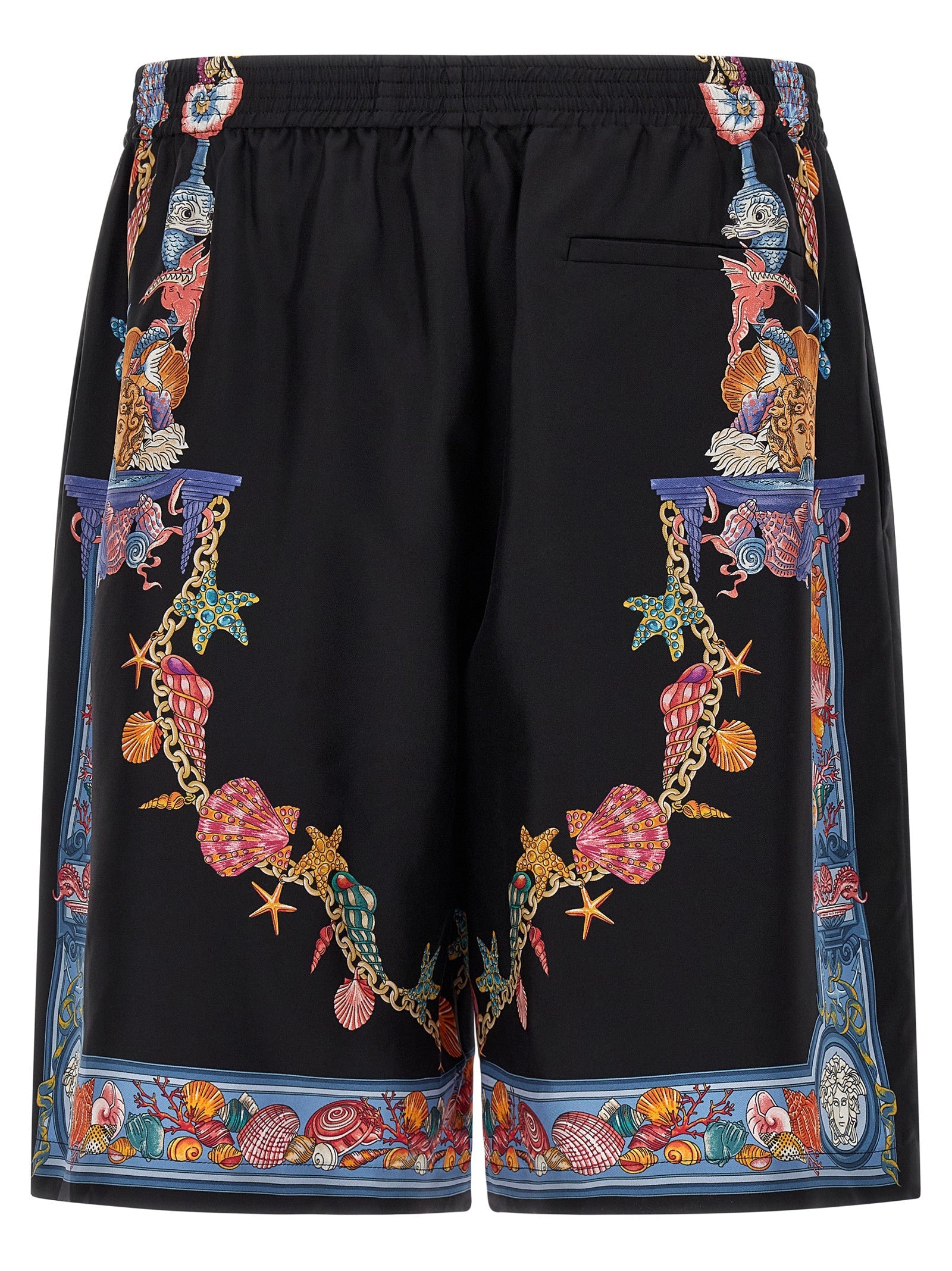Versace Multicolor Silk Bermuda Shorts Versace