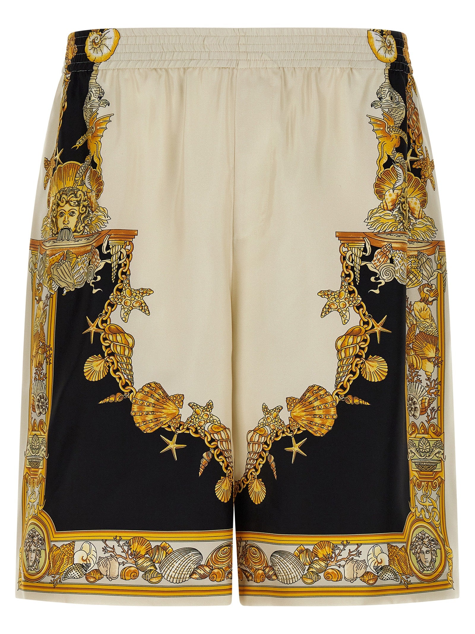 Versace Multicolor Silk Bermuda Shorts Versace