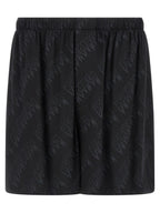 Balenciaga Black Viscose Bermuda Shorts