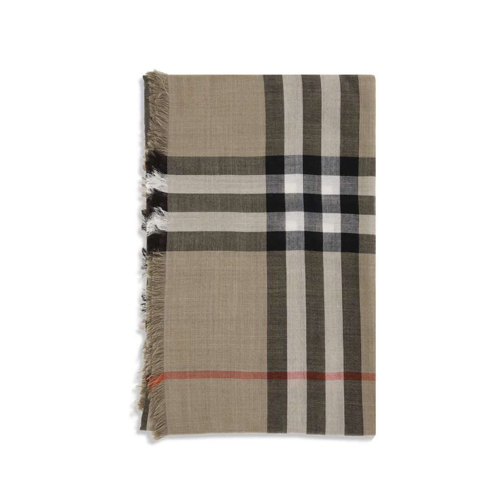 Burberry Beige Wool Scarf Burberry