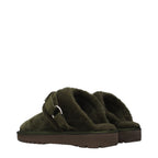 Burberry Green Leather Slippers Burberry