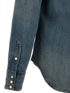 Polo Ralph Lauren Blue Cotton Blouse Polo Ralph Lauren