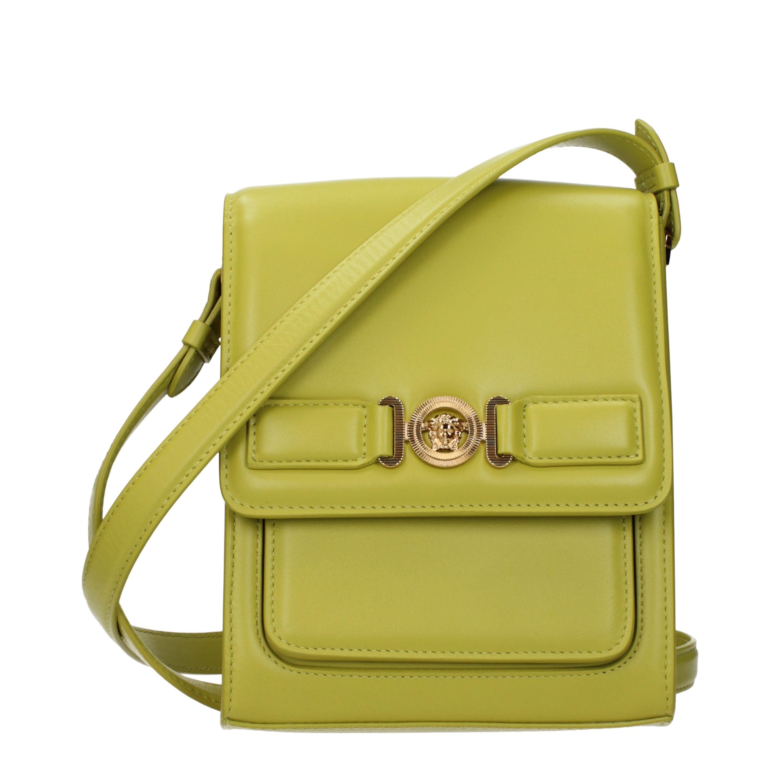 Versace Green Leather Crossbody Bag Versace