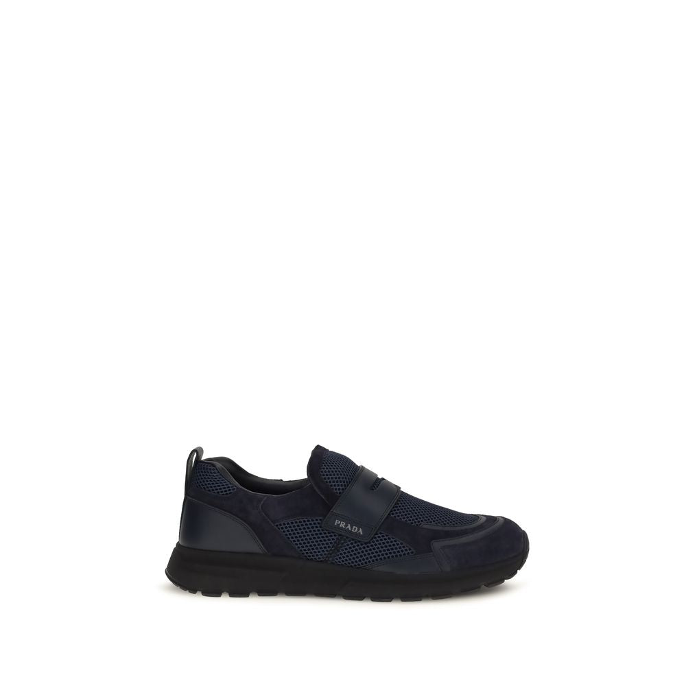 Prada Blue Calf Leather Bos Taurus Athletic Sneakers Prada