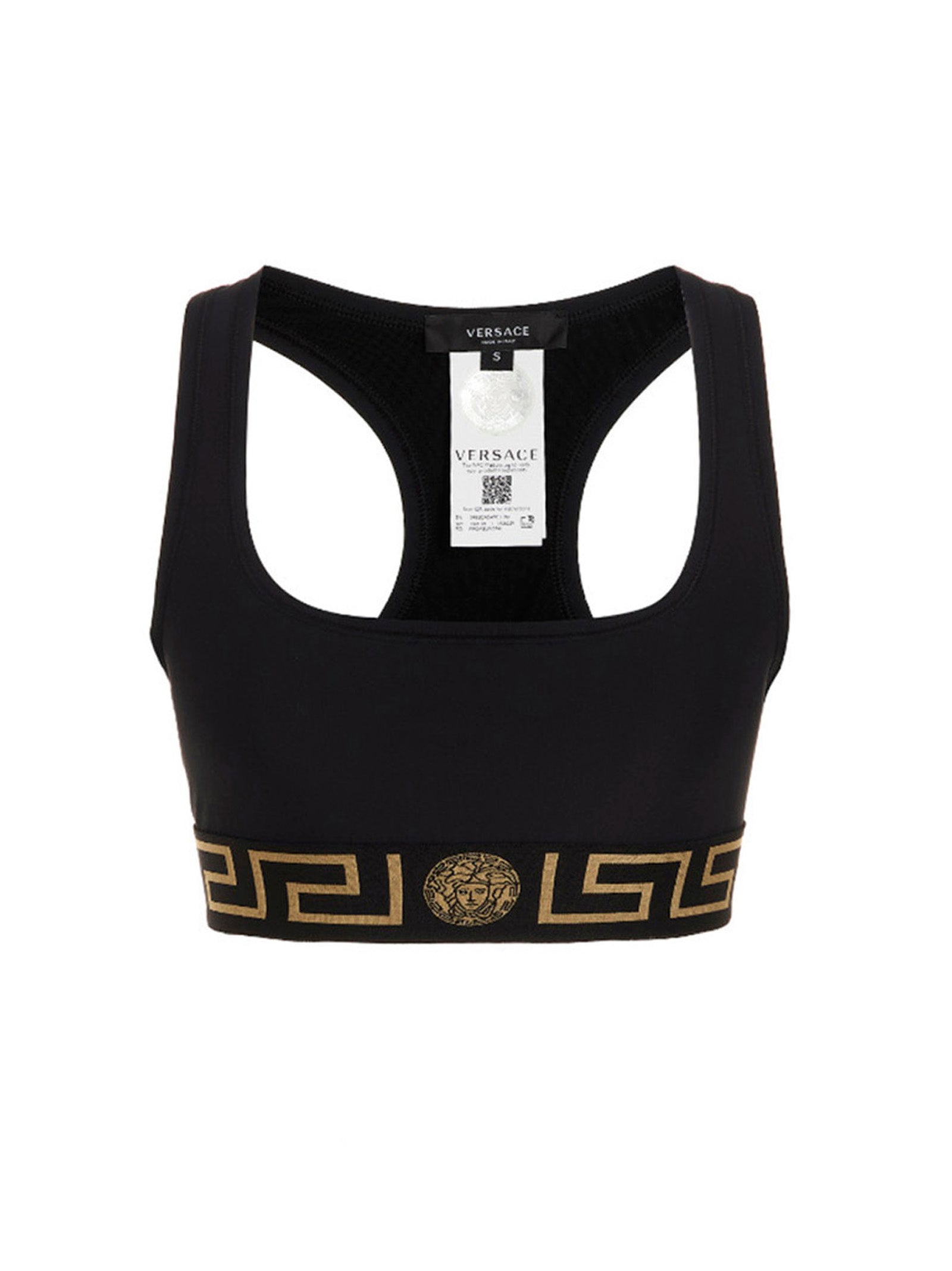 Versace Black Polyamide Sport Bra Versace