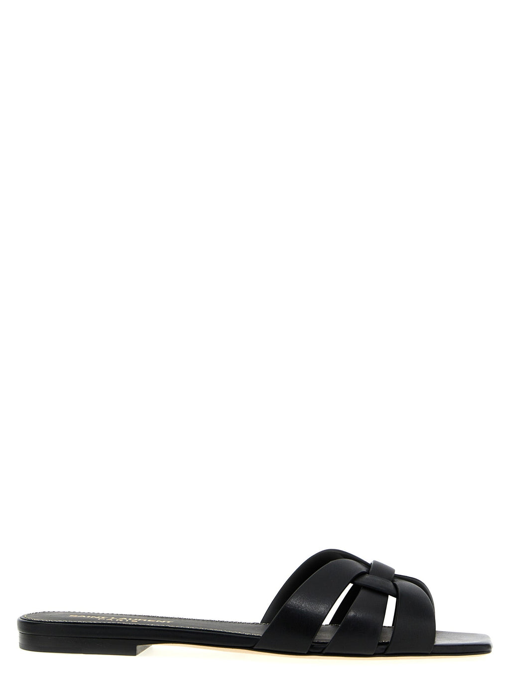 Saint Laurent Black Calfskin Slides Saint Laurent
