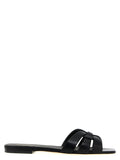 Saint Laurent Black Calfskin Slides Saint Laurent