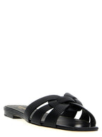 Saint Laurent Black Calfskin Slides Saint Laurent