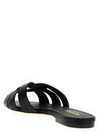 Saint Laurent Black Calfskin Slides Saint Laurent