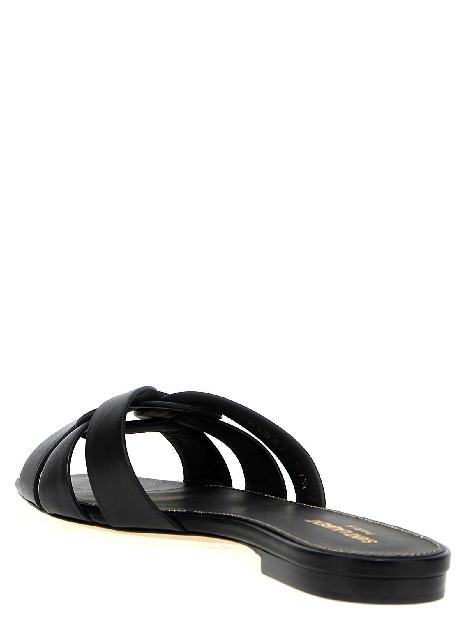 Saint Laurent Black Calfskin Slides Saint Laurent