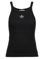 Fendi Black Cotton Sleeveles T-Shirt Fendi